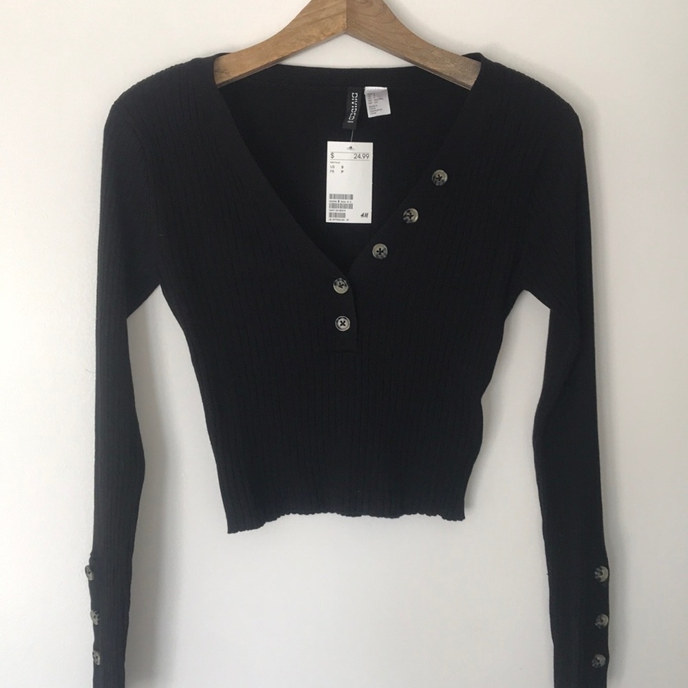 Black Ribbed Long Sleeve